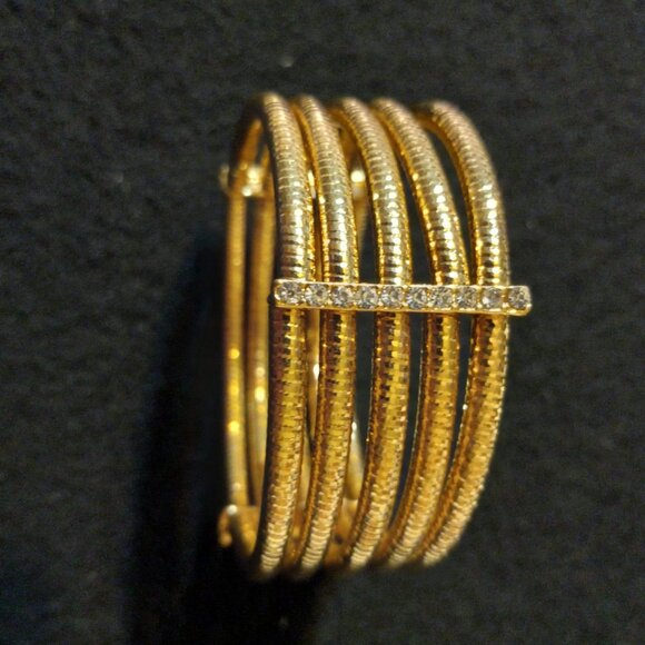 Rio Hinge Cuff Bracelet Coiled Mult Layers - Picture 1 of 5